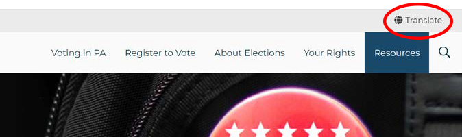 google translate button on votespa