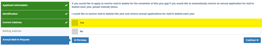 screenshot of online form highlighting annual ballot section