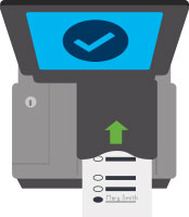 insert ballot into machine 